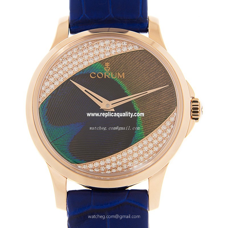 Corum HERITAGE 082.601.55-0001 PL91 Automatic 18kt Rose Gold Blue
