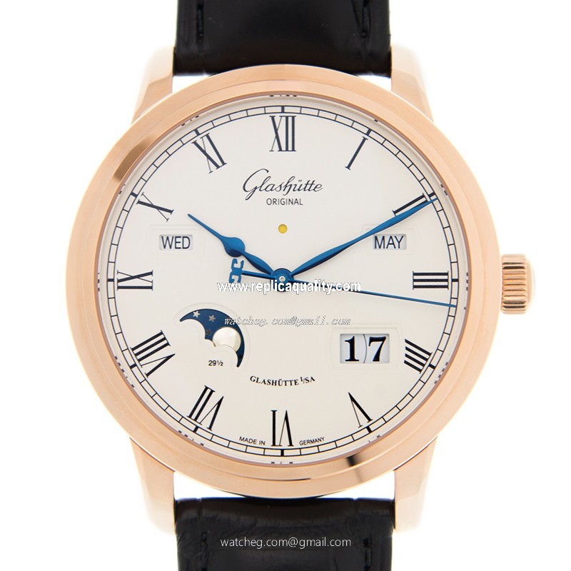 Glashutte SENATOR MANUAL WINDING SKELETONIZED 100-02-22-05-05 Automatic 18kt Rose Gold Silver