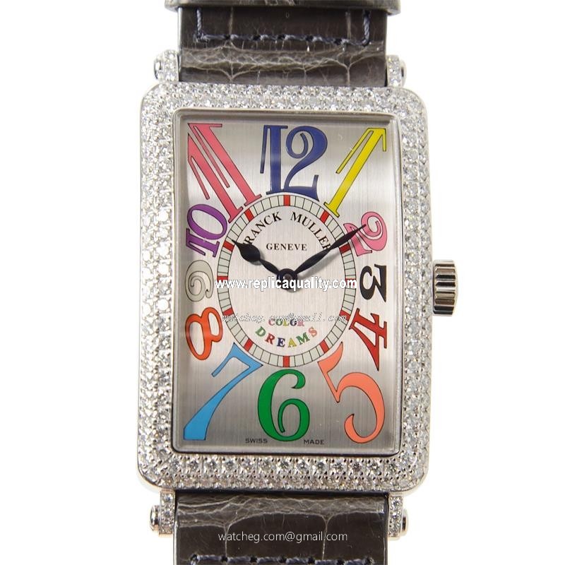 Franck Muller LONG ISLAND 1000 SC COL DRM D (OG) Automatic 18kt White Gold & Diamond Silver