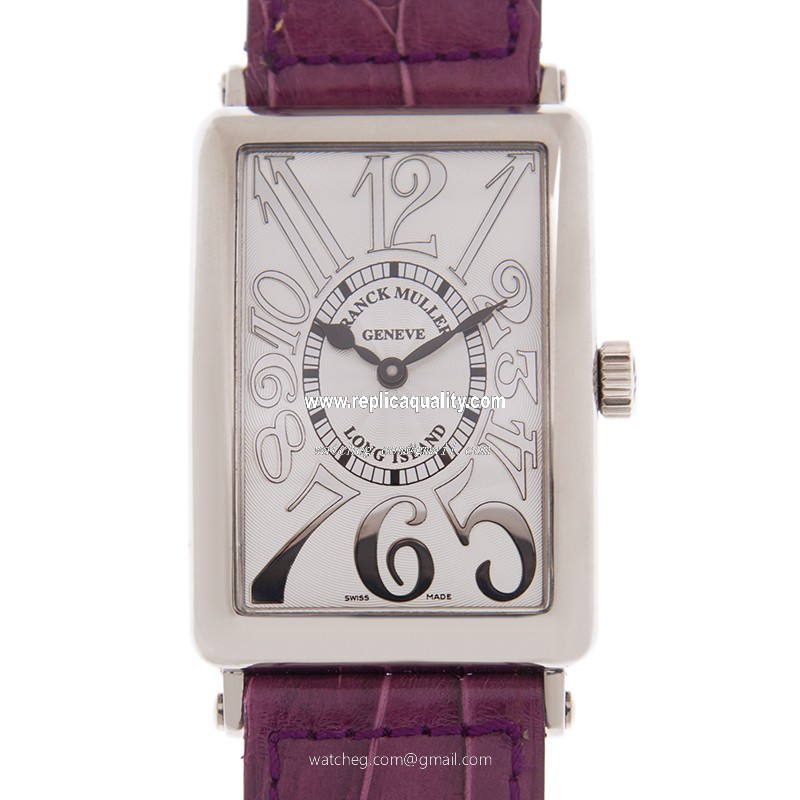 Franck Muller LONG ISLAND 1000 SC REL (OG) - PURPLE STRAP Automatic 18kt White Gold Silver