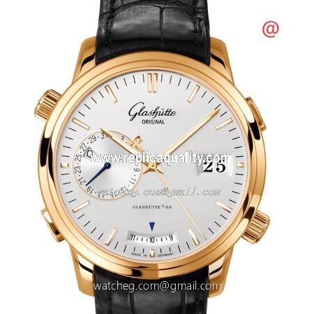 Glashutte SENATOR MANUAL WINDING SKELETONIZED 100-13-01-01-04 Automatic 18kt Rose Gold Silvery & White