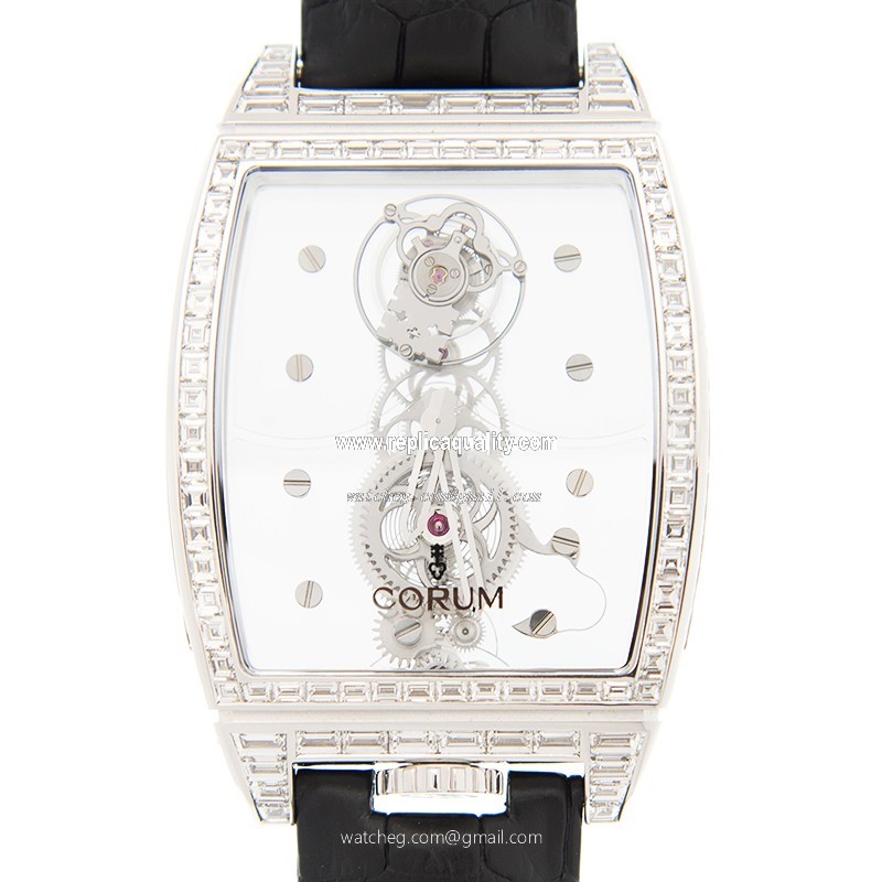 Corum BRIDGE 100.169.69-0F01 0000 Manual Wind 18kt White Gold & Diamond Transparent Skull