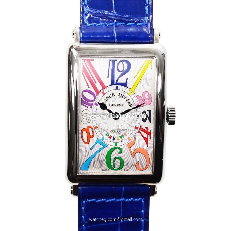 Franck Muller LONG ISLAND 1002 QZ COL DRM (OG) Quartz 18kt White Gold Silver