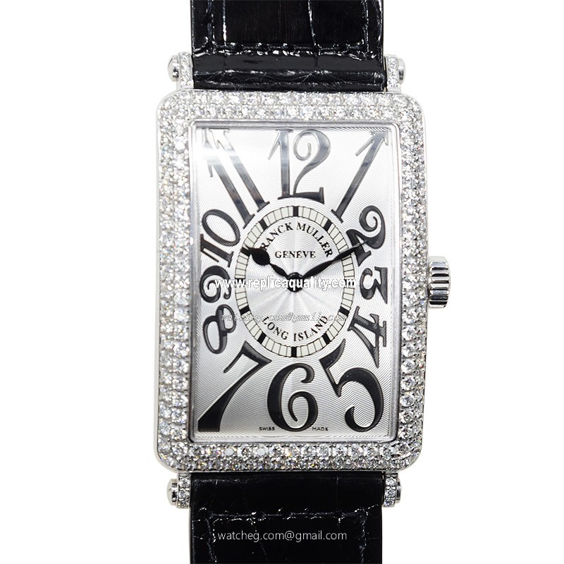 Franck Muller LONG ISLAND 1002 QZ D (OG) Quartz 18kt White Gold & Diamond Silver