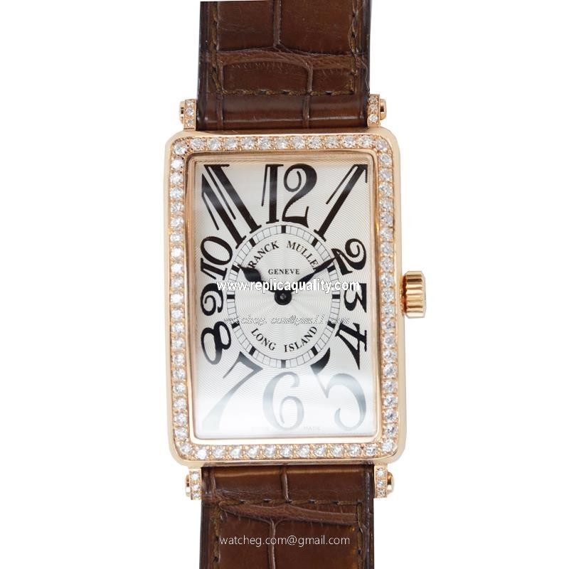 Franck Muller LONG ISLAND 1002 QZ D 1R (5N) Quartz 18kt Rose Gold & Diamonds Silver