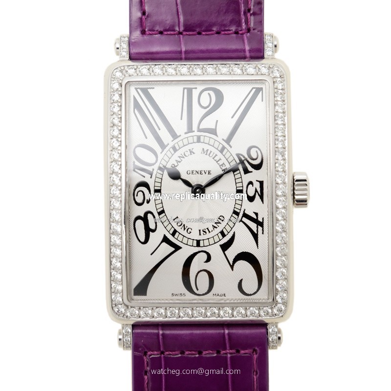 Franck Muller LONG ISLAND 1002 QZ D 1R (OG) Quartz 18kt White Gold & Diamond Silver