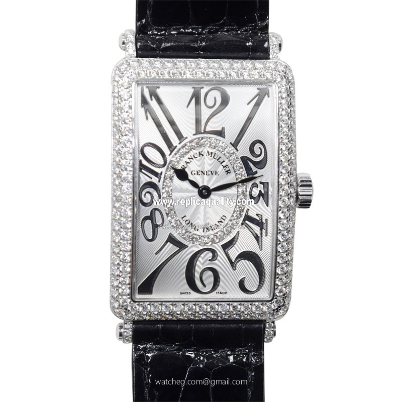Franck Muller LONG ISLAND 1002 QZ D CD 1R (OG) Quartz 18kt White Gold & Diamond Silver
