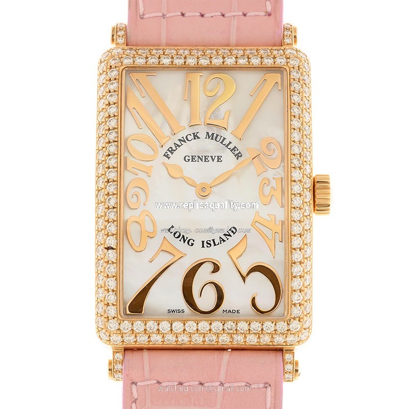 Franck Muller LONG ISLAND 1002 QZ REL MOP D (5N) Quartz 18kt Rose Gold & Diamonds White