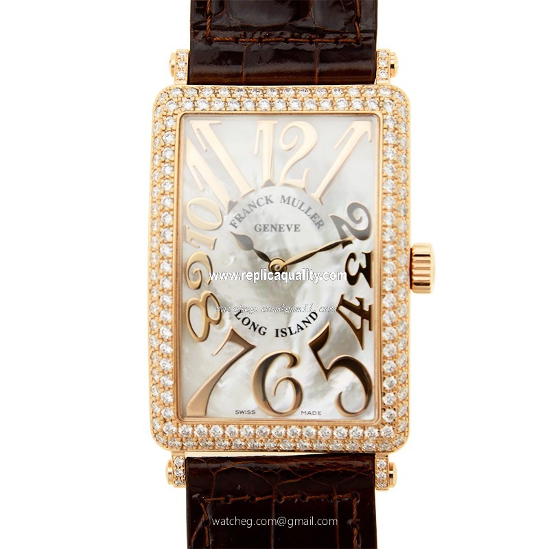 Franck Muller LONG ISLAND 1002 QZ REL MOP D (5N) Quartz 18kt Rose Gold & Diamonds White
