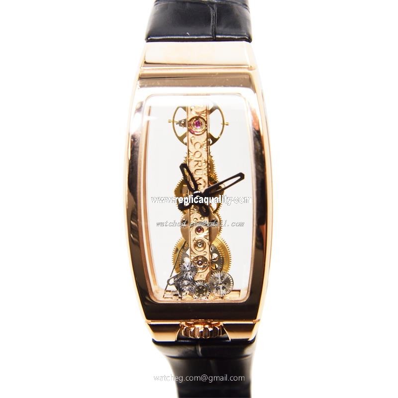 Corum BRIDGE 113.101.55-0001 0000 Manual Wind 18kt Rose Gold Transparent Skull