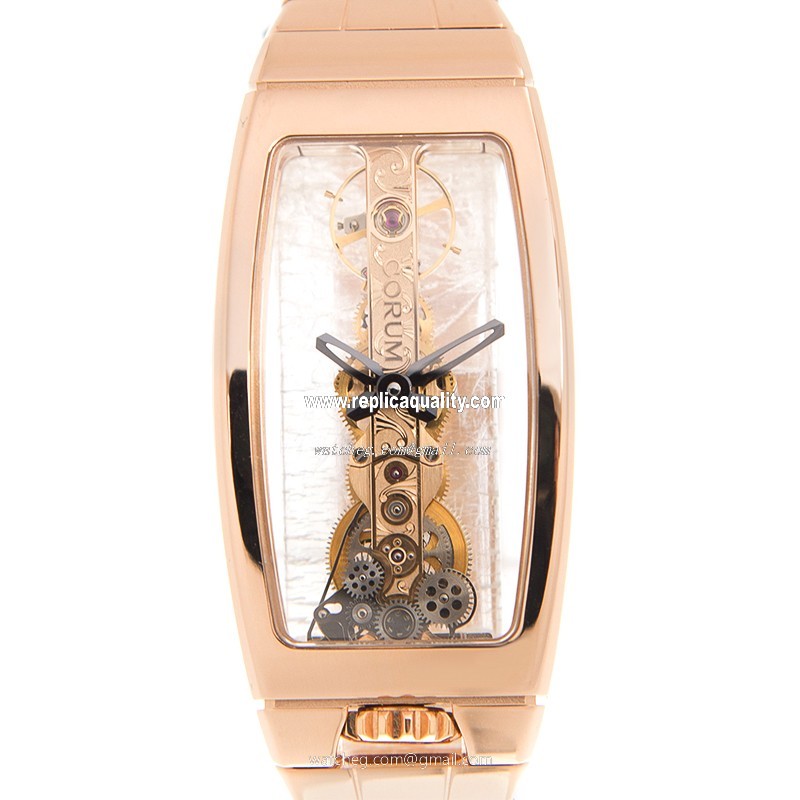 Corum BRIDGE 113.101.55/V880 0000 Manual Wind 18kt Rose Gold Transparent Skull