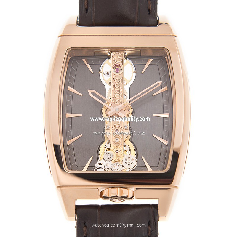 Corum GOLDEN BRIDGE 113.150.55/0002 FK02 Manual Wind 18kt Rose Gold Gray
