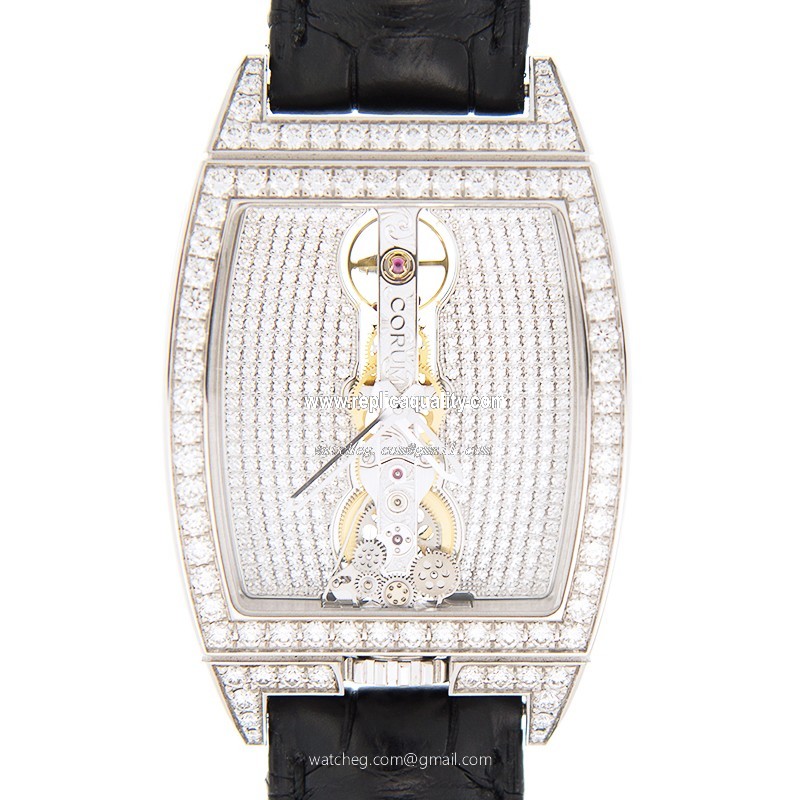 Corum BRIDGE 113.158.69/0001 GR34 Manual Wind 18kt White Gold & Diamond Silver