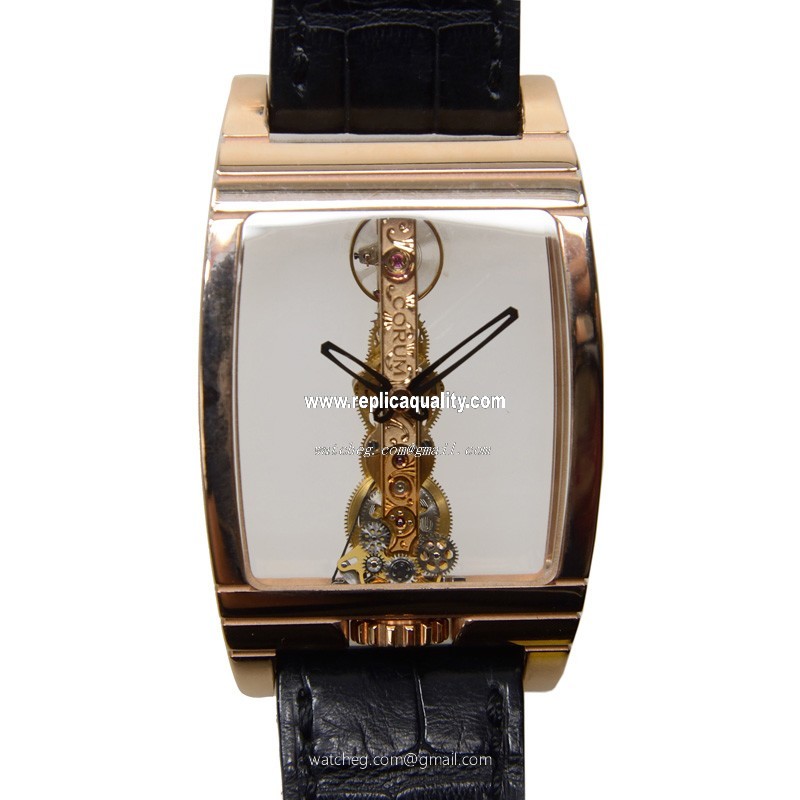 Corum BRIDGE 113.550.55-0001 000R Manual Wind 18kt Rose Gold Transparent Skull