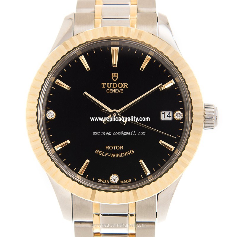 Tudor STYLE 12313-65033-369DI-BK Automatic 18kt Gold & Steel Black