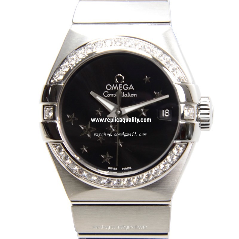 Omega CONSTELLATION 123.15.27.20.01.001 Automatic Stainless Steel & Diamonds Black