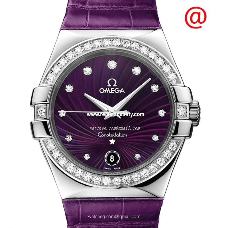 Omega CONSTELLATION 123.18.35.60.60.001 Quartz Stainless Steel & Diamonds Deep Purple