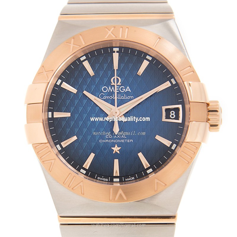 Omega CONSTELLATION 123.20.38.21.03.001 Automatic 18kt Rose Gold & Steel Blue