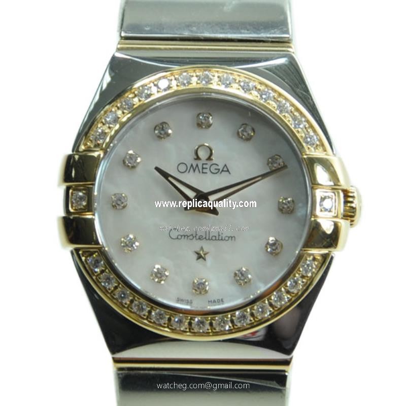 Omega CONSTELLATION 123.25.24.60.55.007 Quartz 18kt Gold & Diamond & Steel White