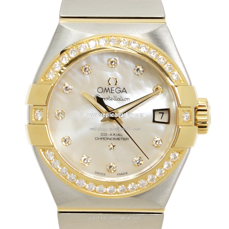 Omega CONSTELLATION 123.25.27.20.55.003 Automatic 18kt Gold & Diamond & Steel Silver