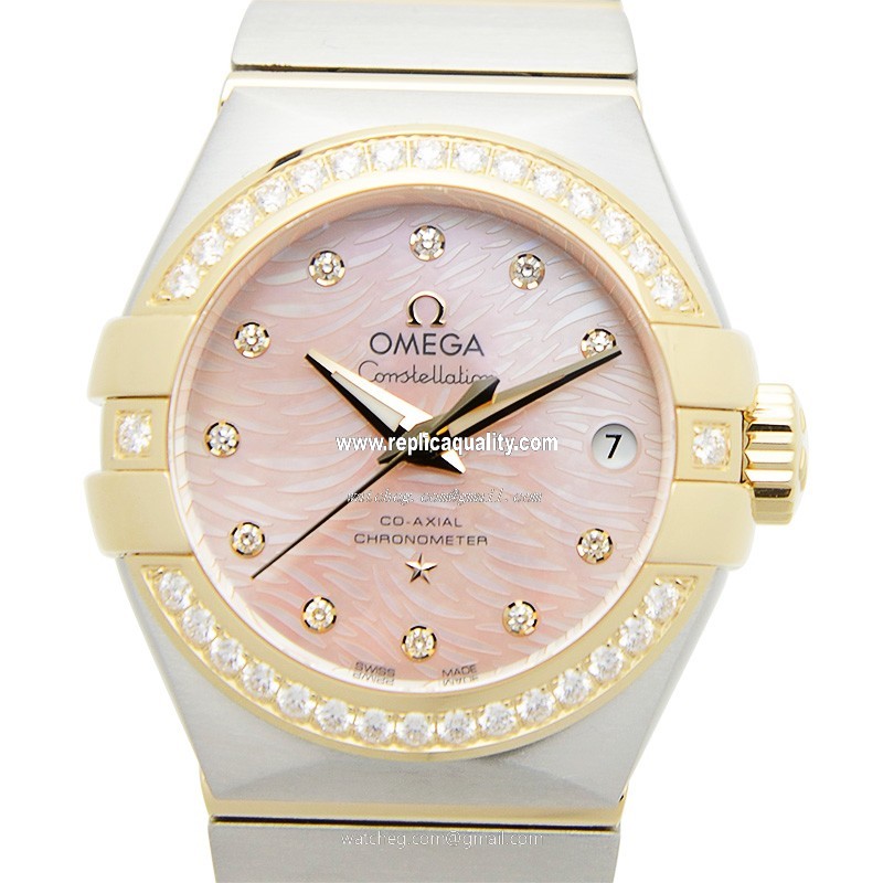 Omega CONSTELLATION 123.25.27.20.57.005 Automatic 18kt Gold & Diamond & Steel Pink
