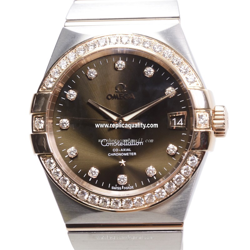 Omega CONSTELLATION 123.25.38.21.63.001 Automatic 18kt Rose Magic & Diamond Bround