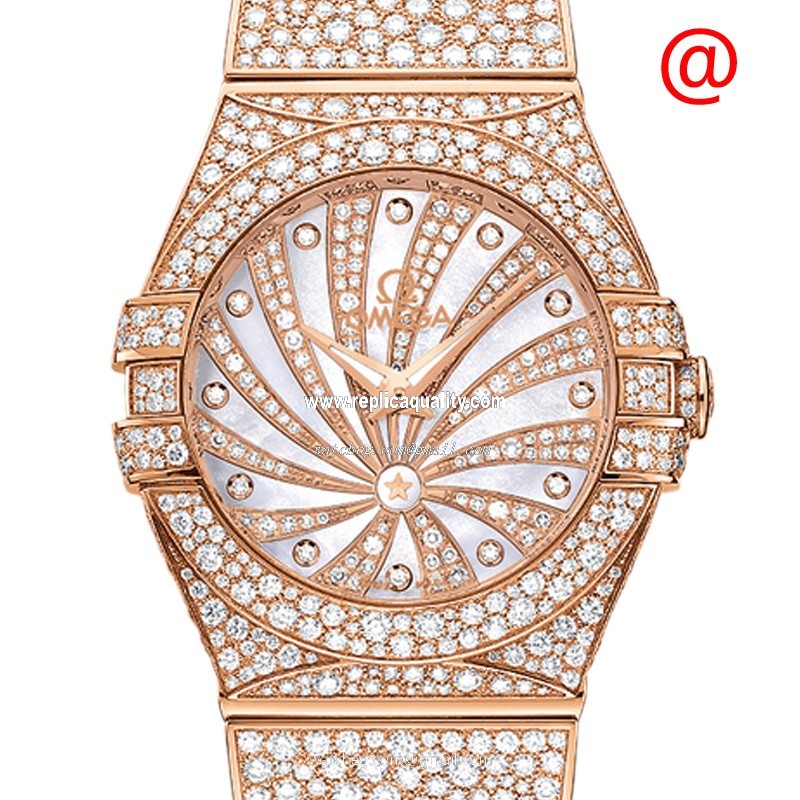 Omega CONSTELLATION 123.55.27.60.55.009 Quartz 18kt Rose Gold & Diamonds White