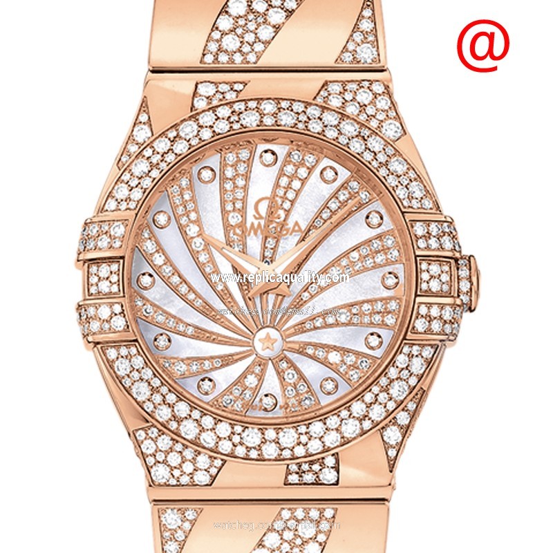 Omega CONSTELLATION 123.55.27.60.55.011 Quartz 18kt Rose Gold & Diamonds White
