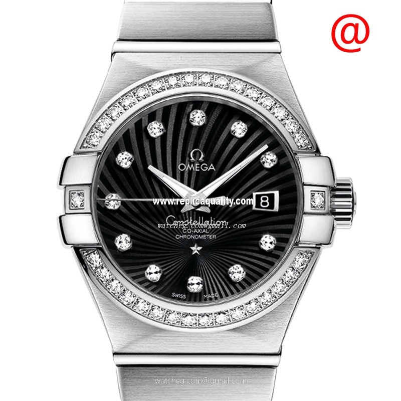 Omega CONSTELLATION 123.55.31.20.51.001 Automatic 18kt White Gold & Diamond Black