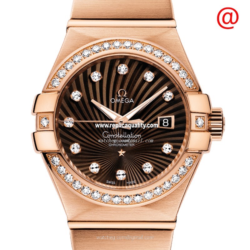Omega CONSTELLATION 123.55.31.20.63.001 Automatic 18kt Rose Gold & Diamonds Brown