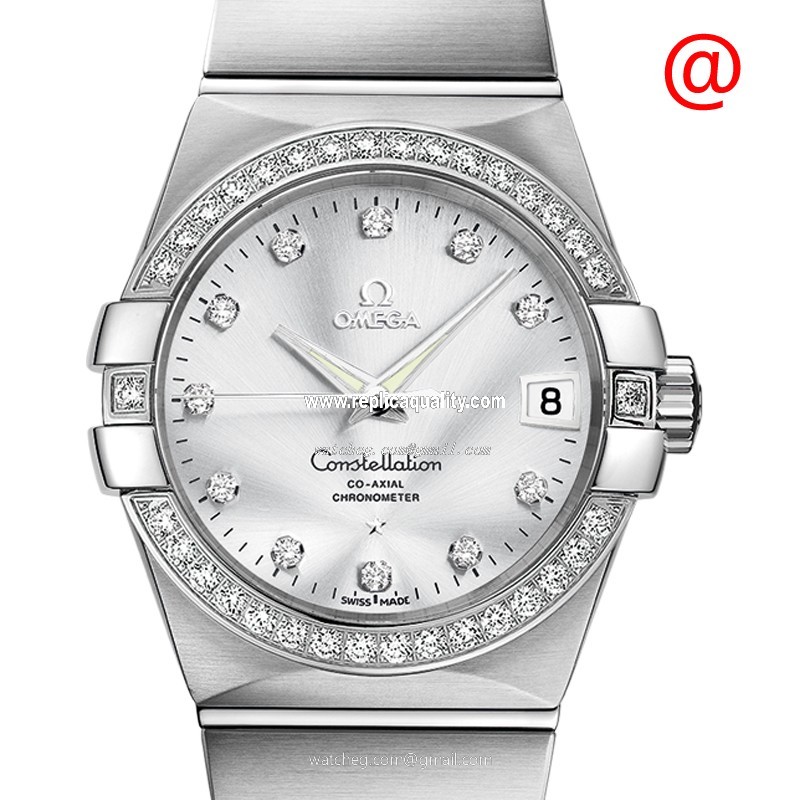Omega CONSTELLATION 123.55.38.21.52.003 Automatic 18kt White Gold & Diamond Silver