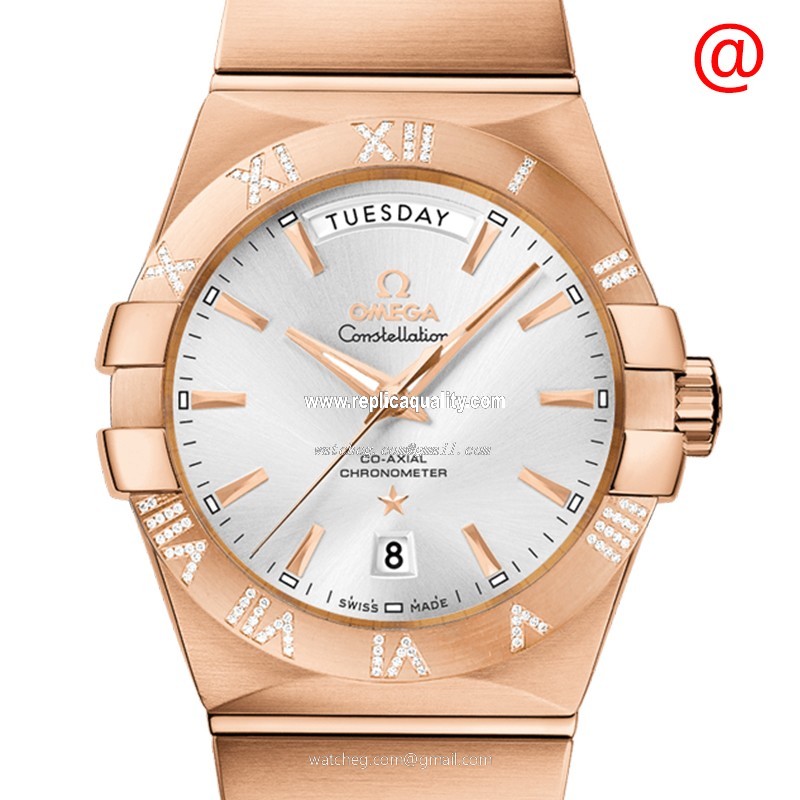 Omega CONSTELLATION 123.55.38.22.02.001 Automatic 18kt Rose Gold Silver