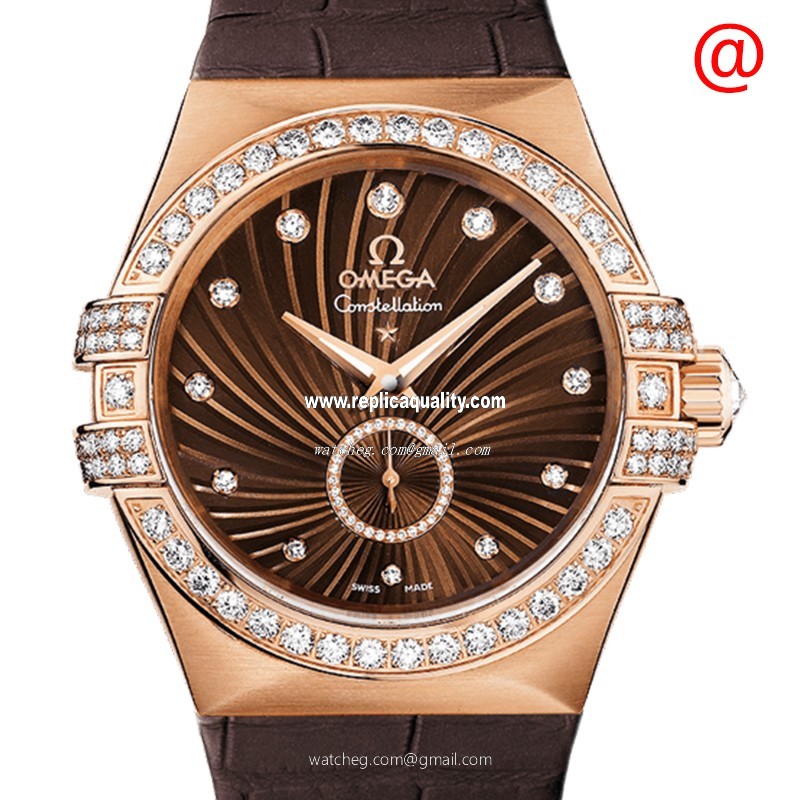 Omega CONSTELLATION 123.58.35.20.63.001 Automatic 18kt Rose Gold & Diamonds Brown
