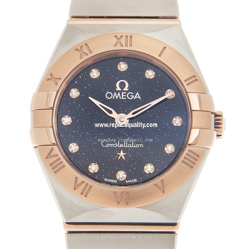 Omega CONSTELLATION 131.20.25.60.53.002 Quartz 18kt Rose Gold & Steel Blue