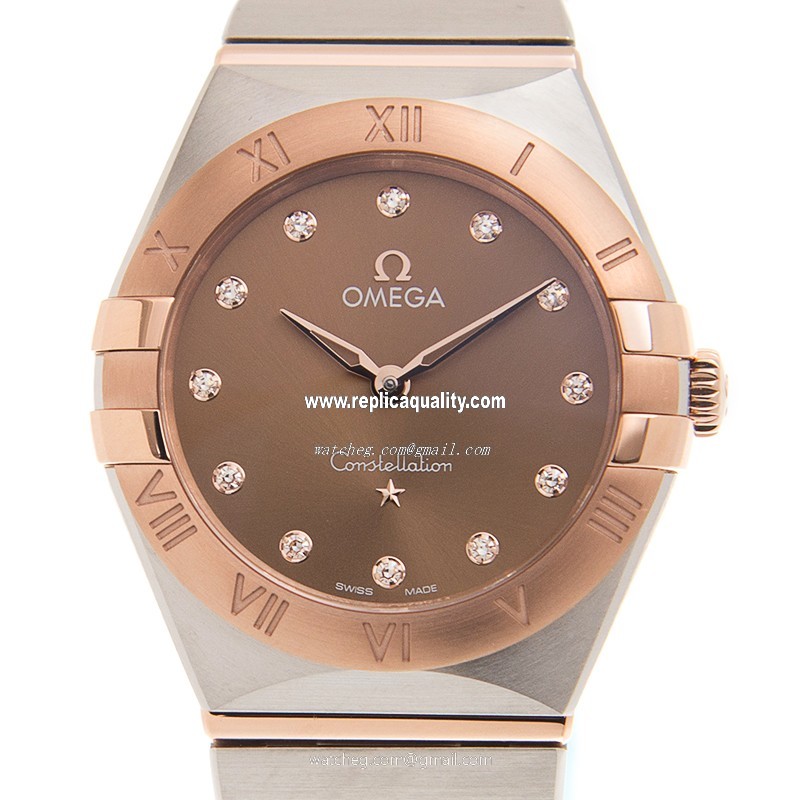 Omega CONSTELLATION 131.20.28.60.63.001 Quartz 18kt Rose Gold & Steel Brown 