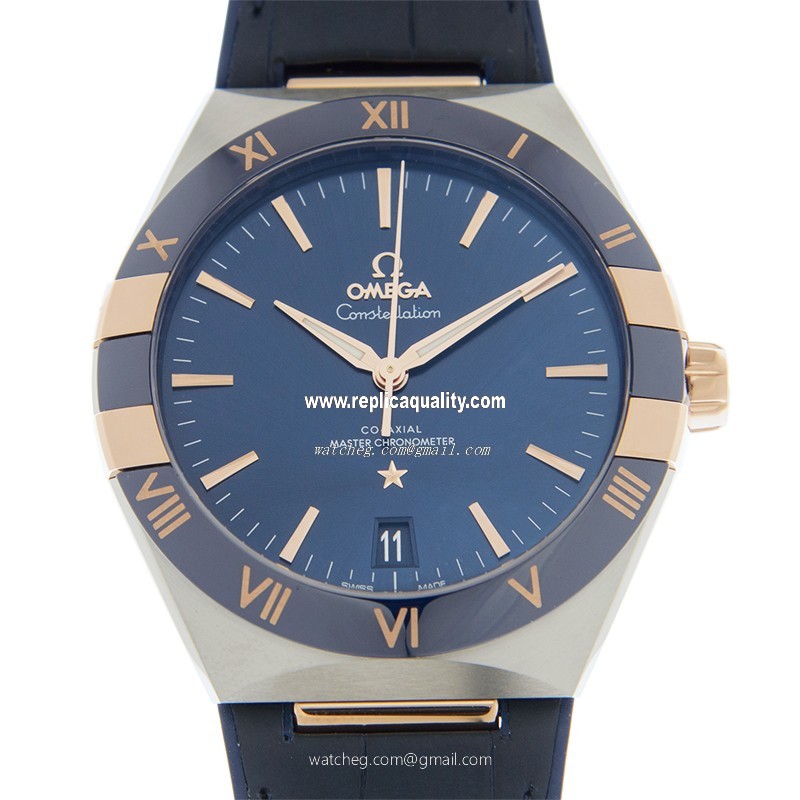 Omega CONSTELLATION 131.23.41.21.03.001 Automatic 18kt Rose Gold & Steel Blue