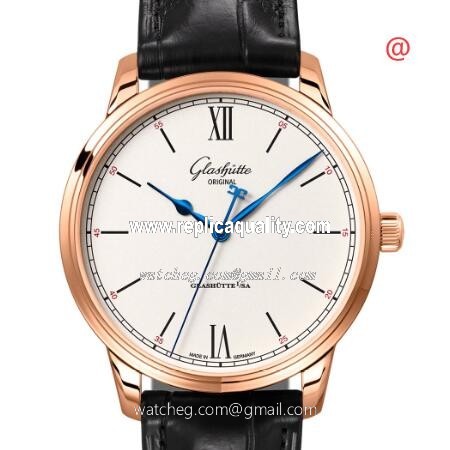 Glashutte SENATOR MANUAL WINDING SKELETONIZED 1-36-01-02-05-01 Automatic 18kt Rose Gold Silver
