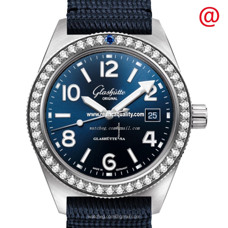 Glashutte SPEZIALIST 1-39-11-09-82-34 Automatic Stainless Steel & Diamonds Blue 