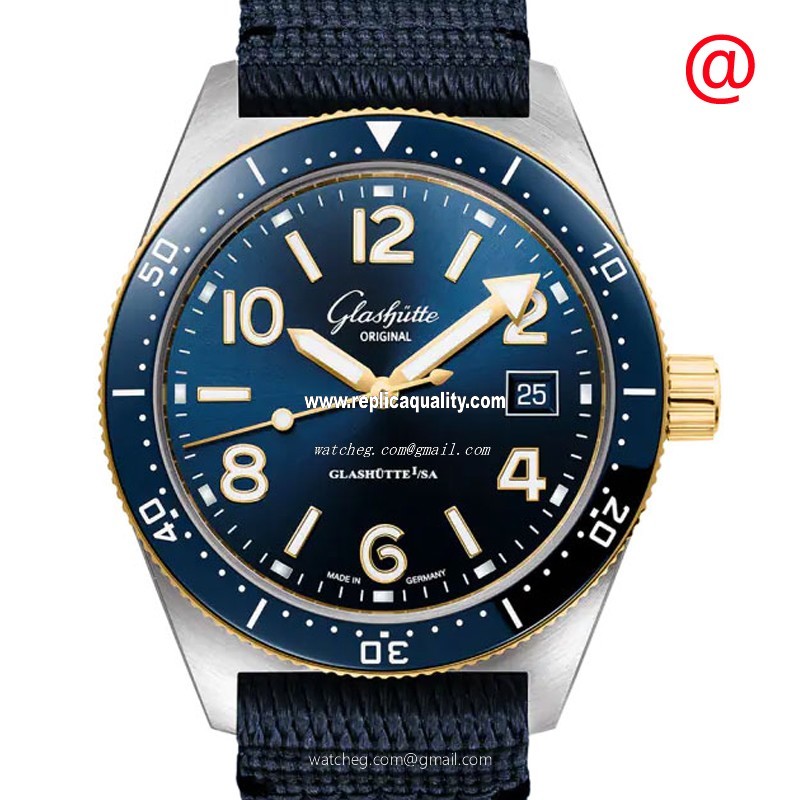 Glashutte SPEZIALIST 1-39-11-10-90-34 Automatic 18kt Gold & Steel Blue