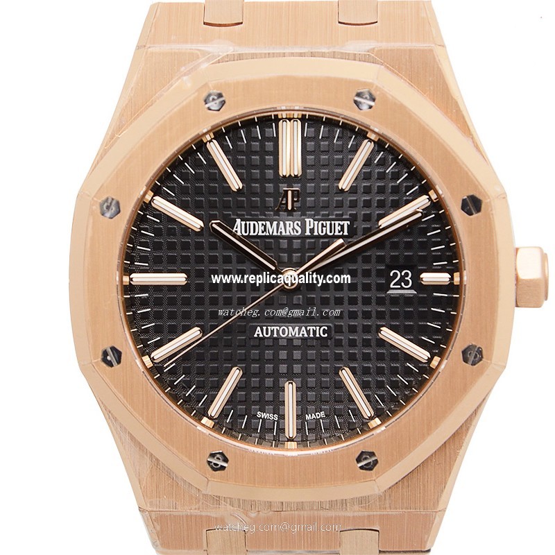 Audemars Piguet ROYAL OAK 15400OR.OO.1220OR.01 Automatic 18kt Rose Gold Black