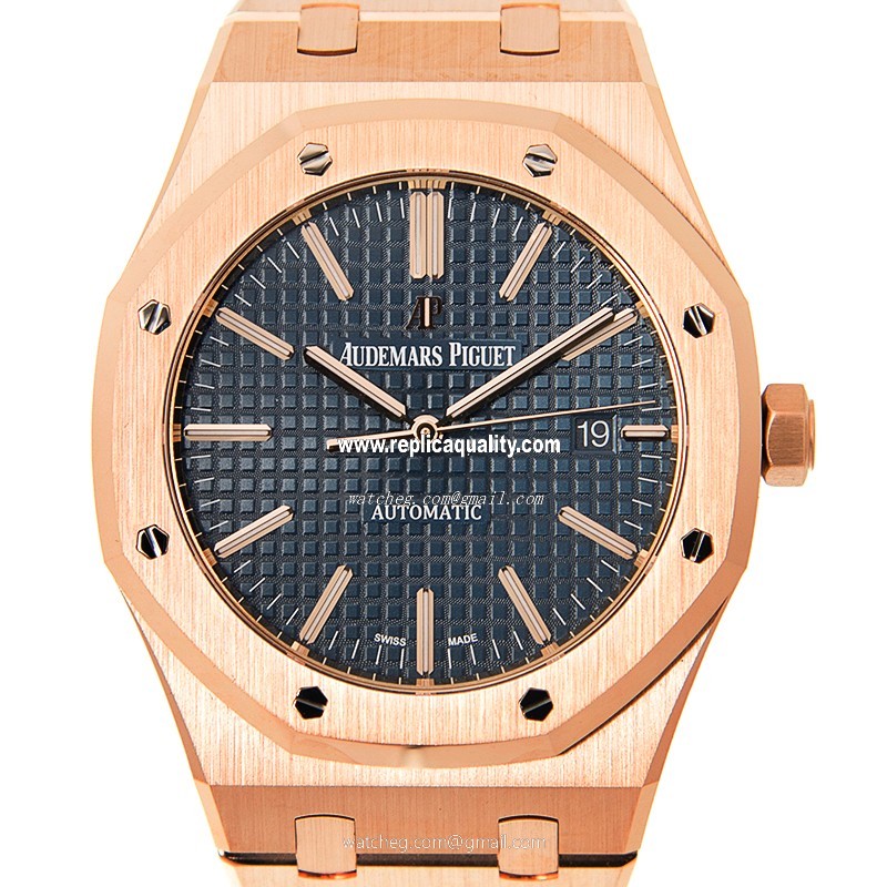 Audemars Piguet ROYAL OAK 15400OR.OO.1220OR.03 Automatic 18kt Rose Gold Blue