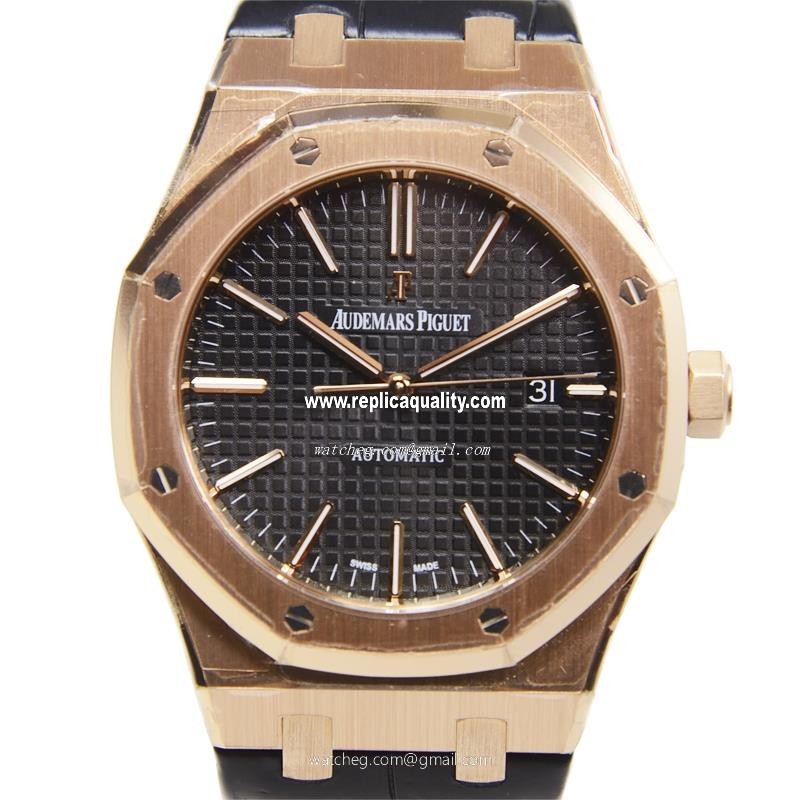Audemars Piguet ROYAL OAK 15400OR.OO.D002CR.01 Automatic 18kt Rose Gold Black