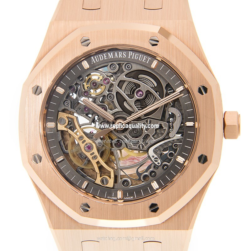 Audemars Piguet ROYAL OAK 15407OR.OO.1220OR.01 Automatic 18kt Rose Gold Dark grey 
