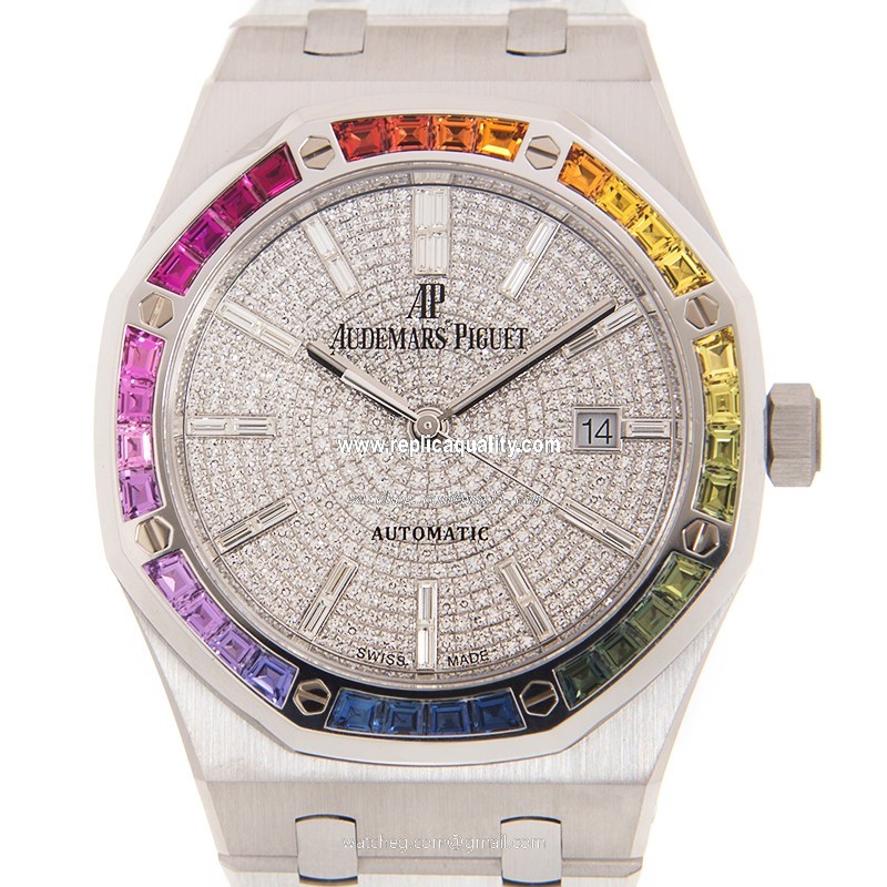 Audemars Piguet ROYAL OAK 15413BC.YY.1220BC.01 Automatic 18kt White Gold & Ruby Silver