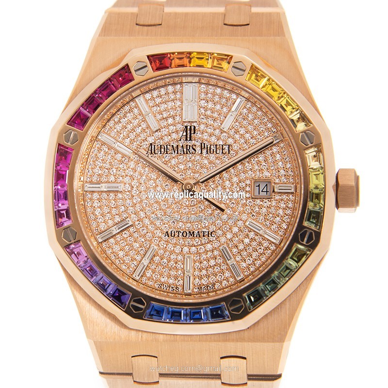 Audemars Piguet ROYAL OAK 15413OR.YY.1220OR.01 Automatic 18kt Rose Gold & Sapphire Gold