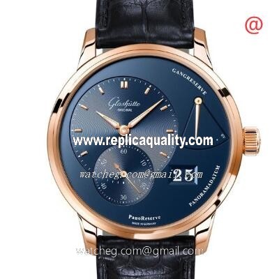 Glashutte PANO 1-65-01-04-15-01 Manual Wind 18kt Rose Gold Blue