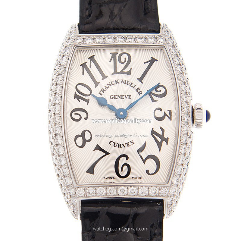 Franck Muller CINTREE CURVEX 1752 QZ D (AC) Quartz Stainless Steel & Diamonds Silver