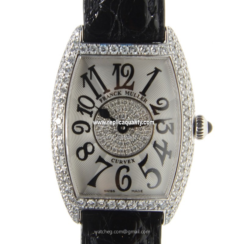 Franck Muller CINTREE CURVEX 1752 QZ D 1P (OG) Quartz 18kt White Gold & Diamond Silver