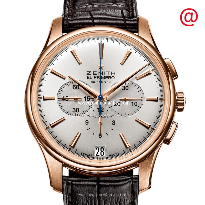 Zenith CAPTAIN 18.2110.400/01.C498 Automatic 18kt Rose Gold Silver