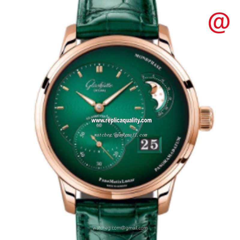 Glashutte PANO 1-90-02-23-35-01 Automatic 18kt Rose Gold Green